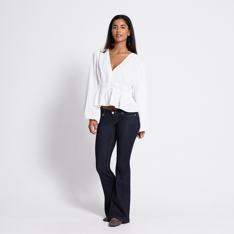 V-neck peplum blouse "Gianna" Off white